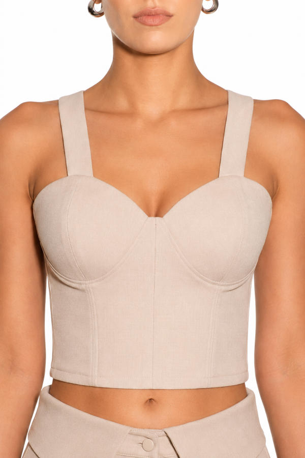 Corvella Corset Crop Top featuring corset-inspired seams and cropped silhouette