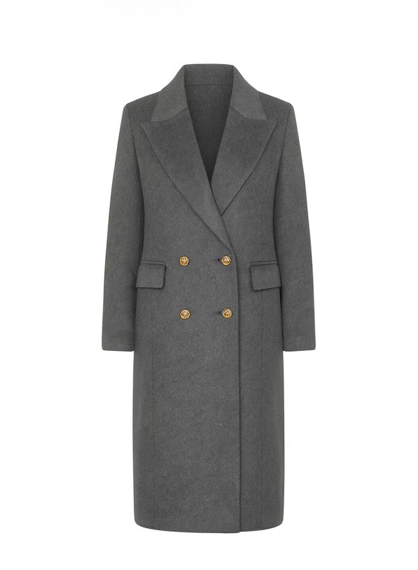 Double-Breasted Long Coat - 001400