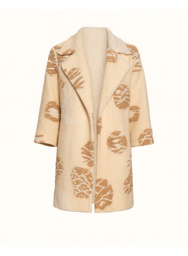 Jacquard Pattern Wool Coat
