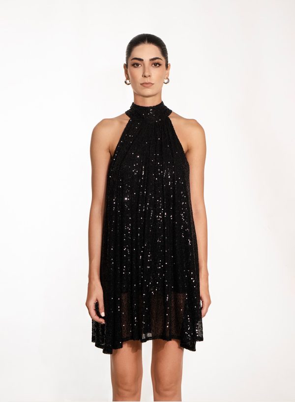 Sequined Halter Dress - 001532