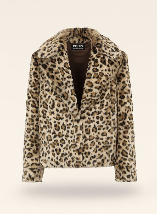 Leopard Pattern Faux-Fur Jacket - 001103