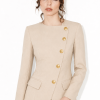 Celestière Asymmetric Tailored Blazer Luxury white Asymmetric Tailored Blazer with elegant asymmetric closure