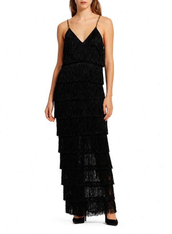 Layered Fringe Maxi Dress
