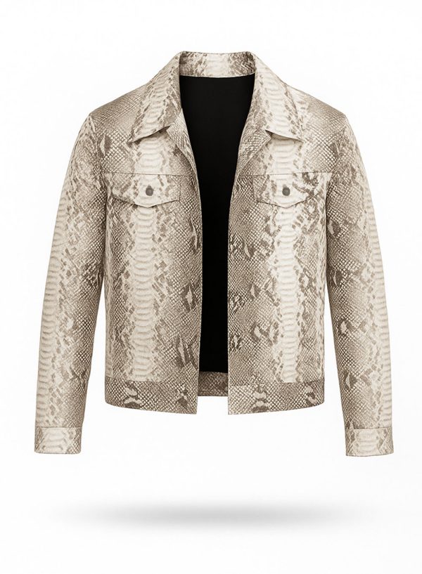 Textured Python-Print Jacket