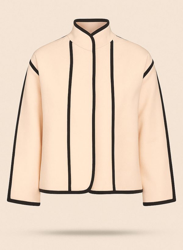 Structured Contrast-Trim Jacket - 001332