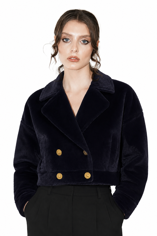 Premium Wool Cropped Jacket designed for sophisticated autumn and winter wardrobes