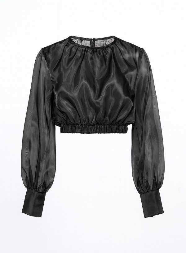 The Sheer Silk Organza Volume Blouse