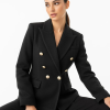 Loréanne Double-Breasted Blazer 1 Winter Double-Breasted Blazer in black with structured tailoring and gold buttons