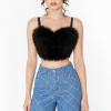 Virelia Feathery Heart-Shaped Cropped Bustier 1
