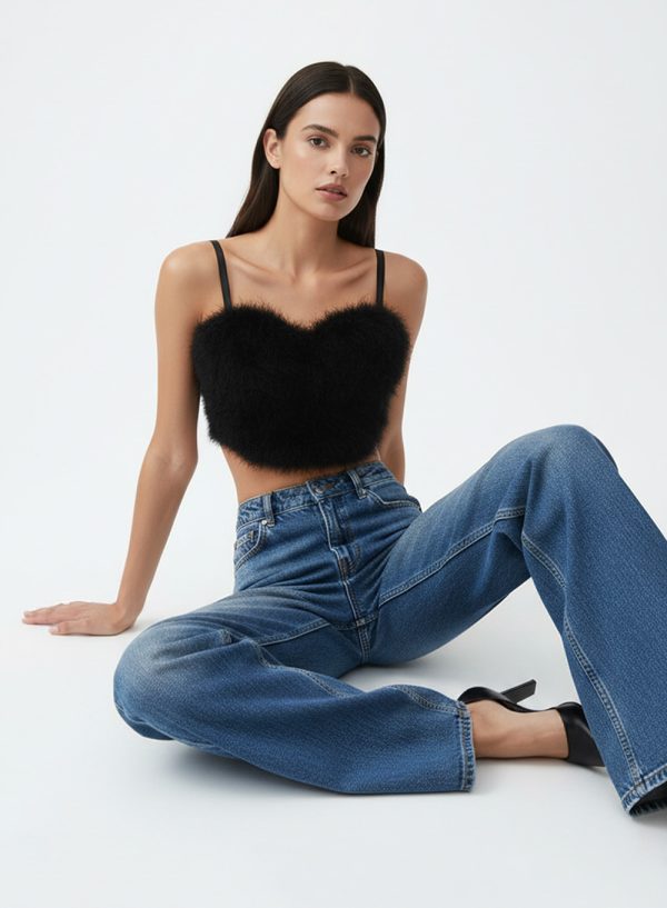 The Feathery Heart-Shaped Cropped Bustier