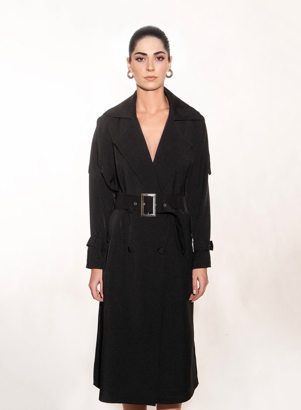 Structured Long Trench Coat - 001554