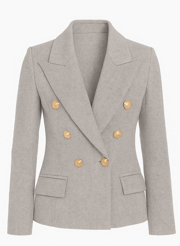 Double-Breasted Tailored Blazer - 001610