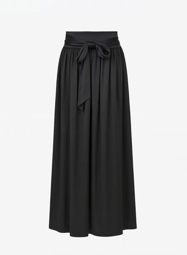 The Fluid Drape Tie-Waist Maxi Skirt