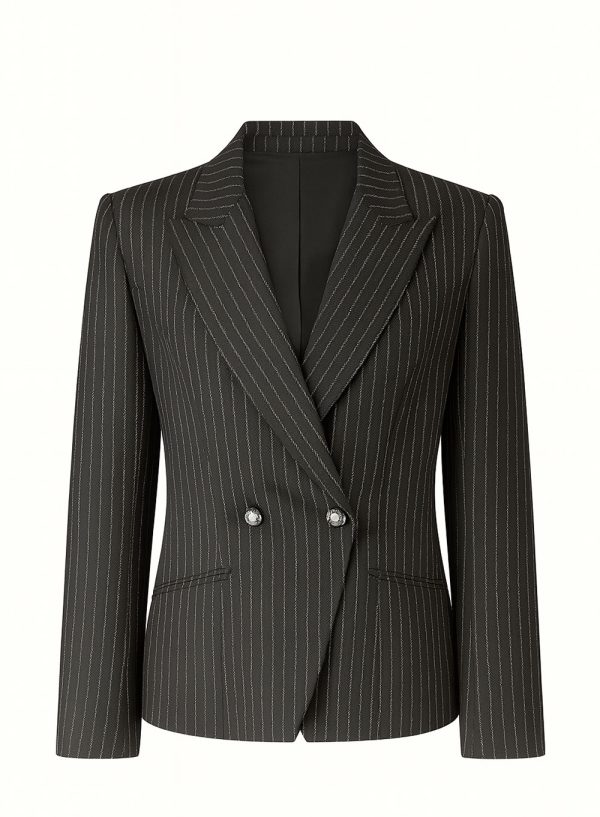 The Asymmetric Pinstripe Tailored Blazer