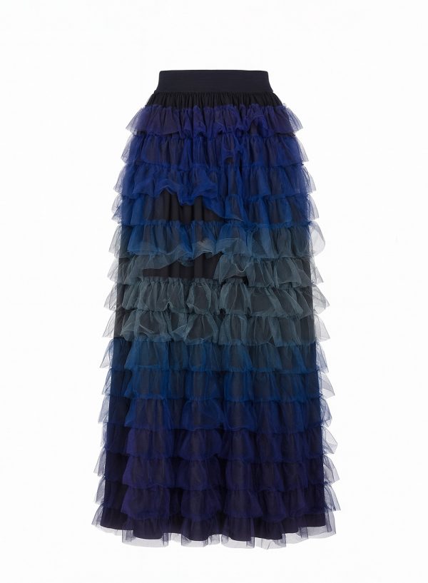 Ethereal Cascade Ruffled Maxi Skirt