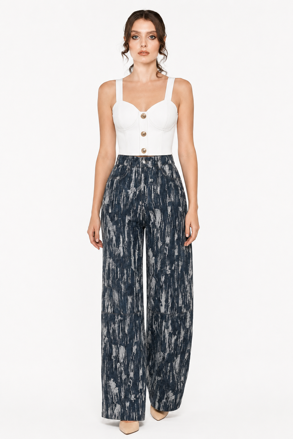 Midnight Canvas Wide-Leg Pants 1