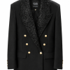 Sorelle Lace Lapel Blazer Dress Black Sorelle Lace Lapel Blazer Dress with structured silhouette and floral lace detail