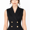 Vaelora Sleeveless Vest Blazer Luxury Vaelora Sleeveless Vest Blazer featuring a structured tailored silhouette