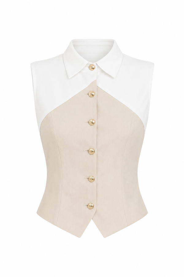 Évora Tailored Vest - 001657 - BEIGE, 42/33