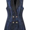 Nerina Jacquard Blazer Dress blends architectural jacquard fabric with a sleeveless tailored silhouette for a distinctive luxury statement piece.