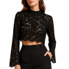 Colette Lace Crop Top Colette Lace Crop Top combines delicate floral lace, dramatic bell sleeves, and a refined cropped silhouette for elegant evening styling.