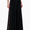 Deljio Leonia Lace-Panel Trousers with relaxed wide-leg silhouette