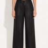 Premium black tailored trousers with flowing wide-leg silhouette
