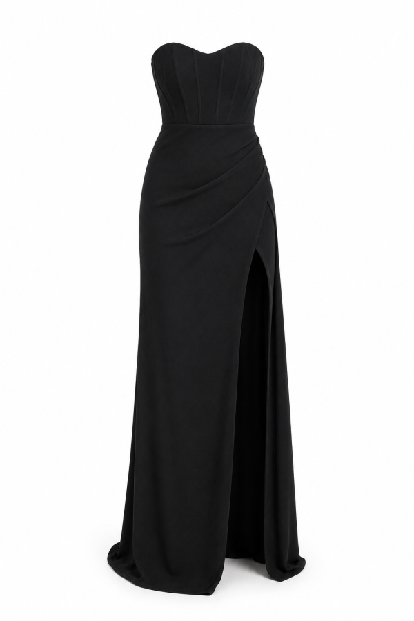 Premium Deljio Noéline Corset Evening Gown with sculpted bodice and draped silhouette