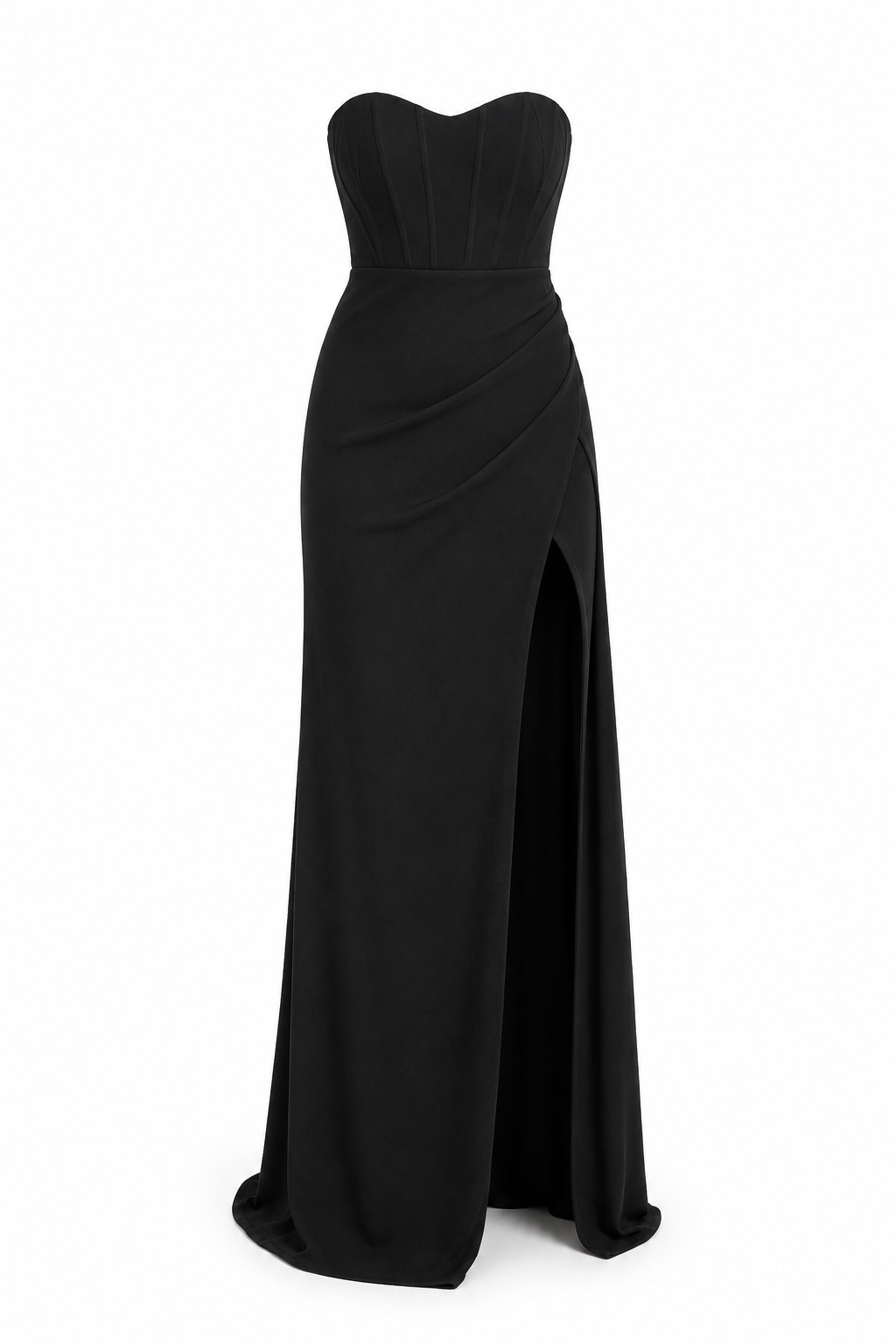 Noéline Corset Evening Gown 2 Premium Deljio Noéline Corset Evening Gown with sculpted bodice and draped silhouette
