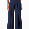 Deljio Virelle tailored trousers in Navy with elegant architectural waistband