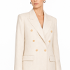 Elvaria Tailored Blazer Luxury women’s white Elvaria Double-Breasted Tailored Blazer with structured silhouette