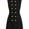 Evadis Militari Mini Dress 4 Elegant ivory command mini dress with structured silhouette and premium tailoring