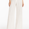Évoraine Fringed Tweed Trousers Women's Fringed Tweed Wide-Leg Trousers featuring an elegant full-length silhouette