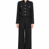 Elegant women's military crop jacket with structured silhouette