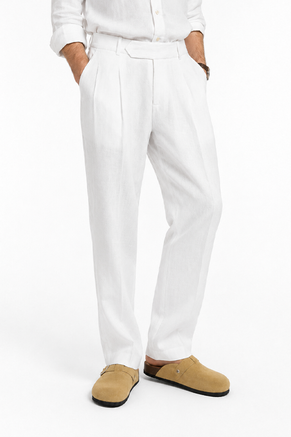 Saemi Signature Eldric Pleated Linen Trousers