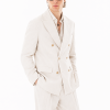 Saemi Signature Valerio Linen double-breasted jacket detail