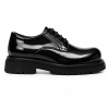 Vantrel High-Shine Derby Shoes combine a glossy black upper, rounded toe and chunky lug sole with exclusive mirrored DELJIO interior branding.