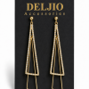 Gold geometric stud earrings with interlocking triangles