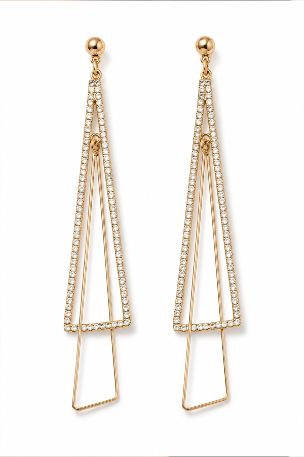 Vetra Interlock Stud Earrings - Gold